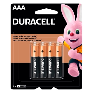 PILHA ALCALINA 1,5V AAA MN2400 (COM 8 PILHAS) DURACELL