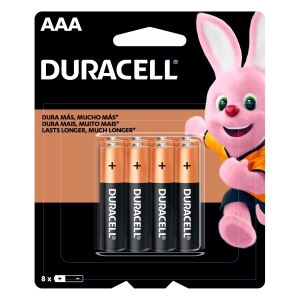 PILHA ALCALINA 1,5V AAA MN2400 (COM 8 PILHAS) DURACELL