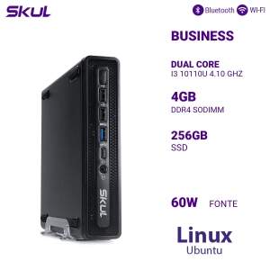 MINI COMPUTADOR BUSINESS B300 DUAL CORE I3 10110U 4.10 GHZ MEM 4GB DDR4 SSD 256GB FONTE 60W EXTERNA LINUX UBUNTU
