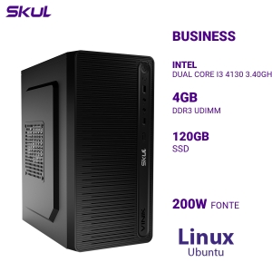 COMPUTADOR B300 DUAL CORE I3 4130 3.40GHZ MEM 4GB DDR3 SSD 120GB FONTE 200W  LINUX UBUNTU