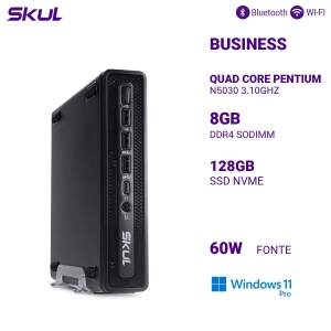 COMPUTADOR B200 QUAD CORE PENTIUM  N5030 3.10GHZ MEM 8GB DDR4 (2X4GB) SSD 128GB NVME FONTE 60W EXTERNA WINDOWS 11 PRO