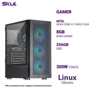 COMPUTADOR 5000 HEXA CORE I5 12400 2.5GHZ MEM 8GB DDR4 SSD 256GB FONTE 300W PFC ATIVO LINUX UBUNTU