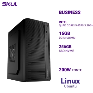 COMPUTADOR B500 QUAD CORE I5 4570 3.20GHZ MEM 16GB DDR3 SSD 256GB NVME FONTE 200W LINUX UBUNTU