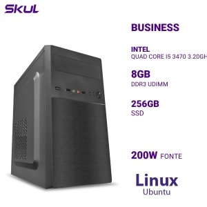 COMPUTADOR B500 QUAD CORE I5 3470 3.20GHZ MEM 8GB DDR3 SSD 256GB FONTE 200W LINUX UBUNTU