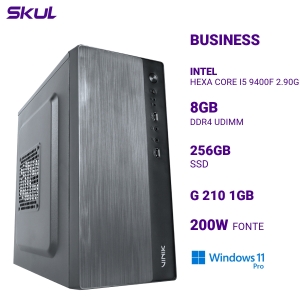 COMPUTADOR BUSINESS B500 HEXA CORE I5 9400F 2.90GHZ MEM 8GB DDR4 SSD 256GB G 210 1GB  FONTE 200W WINDOWS 11 PRO
