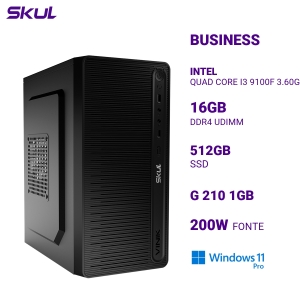 COMPUTADOR B300 QUAD CORE I3 9100F 3.60GHZ MEM 16GB DDR4 SSD 512GB G 210 1GB  FONTE 200W  WINDOWS 11 PRO