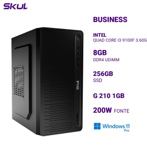 COMPUTADOR B300 QUAD CORE I3 9100F 3.60GHZ MEM 8GB DDR4 SSD 256GB G 210 1GB  FONTE 200W  WINDOWS 11 PRO
