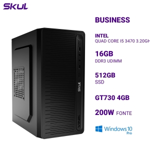 COMPUTADOR B500 QUAD CORE I5 3470 3.20GHZ MEM 16GB DDR3 SSD 512GB GT730 4GB FONTE 200W  WINDOWS 10 PRO