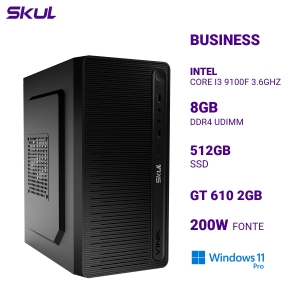 COMPUTADOR B300 CORE I3 9100F 3.6GHZ MEM 8GB DDR4 SSD 512GB GT 610 2GB FONTE 200W  WINDOWS 11 PRO
