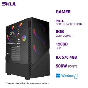 COMPUTADOR 5000 CORE I5 9400F 2.9GHZ MEM 8GB DDR4 SSD 128GB RX 570 4GB FONTE 500W 80 PLUS WHITE WINDOWS 11 PRO