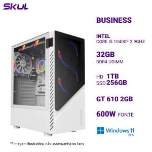 COMPUTADOR B500 CORE I5 10400F 2.90GHZ MEM 32GB DDR4 HD 1TB SSD 256GB NVME GT610 2GB FONTE 600W 3X REDE WINDOWS 11 PRO
