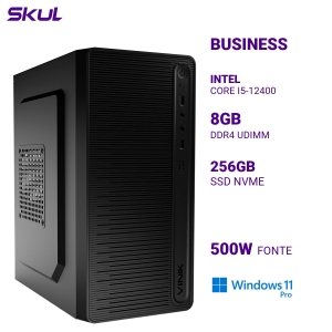 COMPUTADOR B500 CORE I5-12400 MEM 8GB DDR4 SSD 256GB NVME FONTE 500W 80 PLUS WHITE WINDOWS 11 PRO