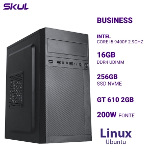 COMPUTADOR B500 CORE I5 9400F 2.9GHZ MEM 16GB DDR4 SSD 256GB NVME GT 610 2GB FONTE 200W LINUX UBUNTU
