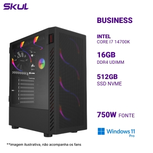 COMPUTADOR B700 CORE I7 14700K MEM 16GB DDR4 SSD 512GB NVME FONTE 750W 80 PLUS BRONZE WINDOWS 11 PRO