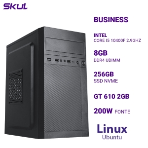 COMPUTADOR B500 CORE I5 10400F 2.9GHZ MEM 8GB DDR4 SSD 256GB NVME GT 610 2GB FONTE 200W LINUX UBUNTU