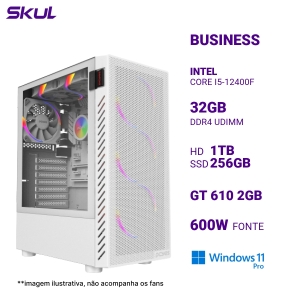 COMPUTADOR B500 CORE I5-12400F MEM 32GB DDR4 HD 1TB SSD 256GB NVME GT610 2GB FONTE 600W 3X REDE WINDOWS 11 PRO