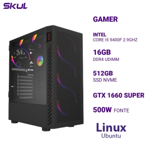 COMPUTADOR 5000 CORE I5 9400F 2.9GHZ MEM 16GB DDR4 SSD 512GB NVME GTX1660 SUPER 6GB W. COOLER 120MM FONTE 500W LINUX