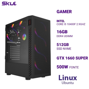 COMPUTADOR 5000 CORE I5 10400F 2.9GHZ MEM 16GB DDR4 SSD 512GB NVME GTX1660 SUPER 6GB W.COOLER 120MM FONTE 500W LINUX