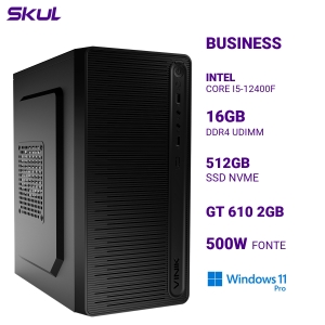 COMPUTADOR B500 CORE I5-12400F MEM 16GB DDR4 SSD 512GB NVME GT 610 2GB FONTE 500W 80 PLUS WHITE WINDOWS 11 PRO