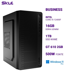 COMPUTADOR B500 CORE I5-12400F MEM 16GB DDR4 SSD 1TB NVME GT 610 2GB FONTE 500W 80 PLUS WHITE WINDOWS 11 PRO