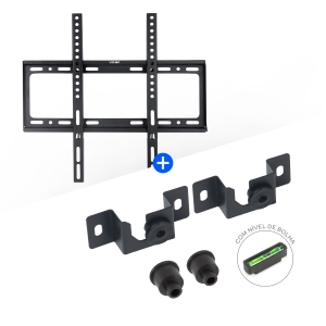 KIT PROMOCIONAL - SUPORTE FIXO P/ TV 23 A 56" STF 100 + SUPORTE FIXO DE TV UNIVERSAL 10 A 80" STF-10