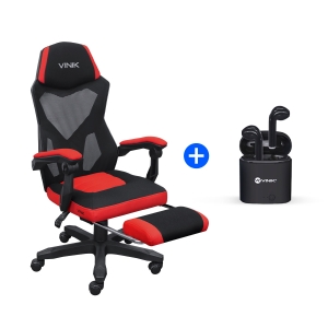 KIT PROMOCIONAL CADEIRA GAMER  ROCKET PTO/VER + FONE BLUETOOTH TWS PRETO
