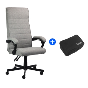 KIT PROMOCIONAL OFFICE MAGNUS CINZA + NECESSAIRE PARA VIAGEM PRETA