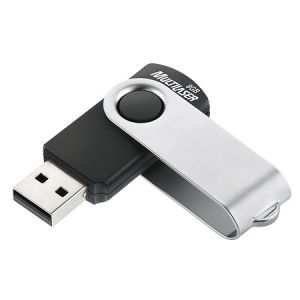 PEN DRIVE 8GB TWIST2 PRETO/PRATA PD587