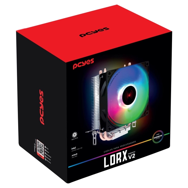 COOLER PARA PROCESSADOR LORX RAINBOW V2 92MM TDP 100W (INTEL