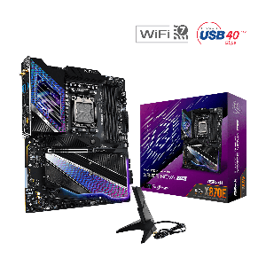 PLACA MÃE ASROCK AM5 X870E NOVA WIFI 4XDDR5 8200MHZ 3XUSB 3.2G1 2XUSB 2.0 5XUSB 3.2G2 HDMI 2XUSB4 TIPO-C BT5.4 5 GIGABIT