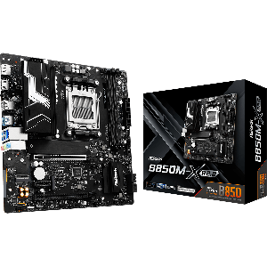 PLACA MÃE ASROCK AM5 B850M-X R2.0 2XDDR5 8200MHZ 2XUSB 2.0 3XUSB 3.2 HDMI/DP 1XUSB3.2 TIPO-C 2.5GIGABIT