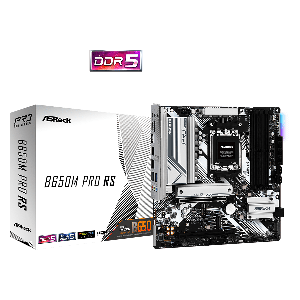 PLACA MÃE ASROCK AM5 B650M PRO RS 4XDDR5 7200MHZ 4XUSB 2.0 2XUSB 3.2 HDMI/DP 1XUSB3.2 TIPO-C 2.5GIGABIT