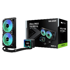 WATER COOLER ASROCK CHALLENGER 240 DIGITAL PRETO 240MM ARGB COM DISPLAY
