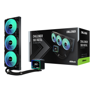 WATER COOLER ASROCK CHALLENGER 360 DIGITAL PRETO 360MM ARGB COM DISPLAY
