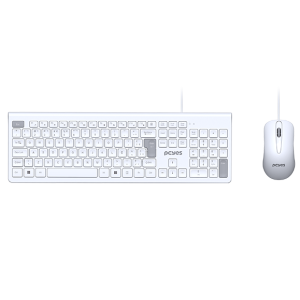 KIT TECLADO E MOUSE USB PCYES SOFT BRANCO - CABO 2 METROS - PCOSF2W