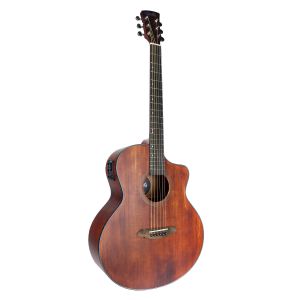 VIOLÃO ELÉTRICO CORAL 40" -  TAMPO SÓLIDO EM SPRUCE - DARK WOOD -  EQ 3 BANDAS - VGAC1954DW40
