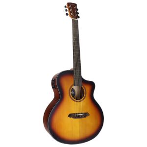 VIOLÃO ELÉTRICO CORAL 40" -  TAMPO SÓLIDO EM SPRUCE - SUNSET - EQ 3 BANDAS - VGAC1954S40