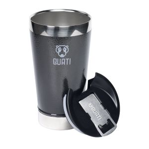 COPO TÉRMICO QUATI COM ABRIDOR 473ML PRETO - CPA473