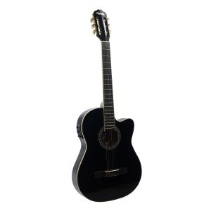 VIOLÃO CLÁSSICO ELETRO-ACÚSTICO LORENZZO 39" - SLIM CUTAWAY - NYLON PRETO VTLSC1954P - 1