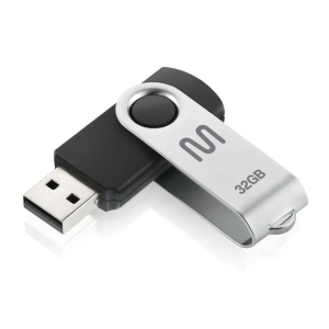 PEN DRIVE 32GB TWIST2 PRETO/PRATA PD589