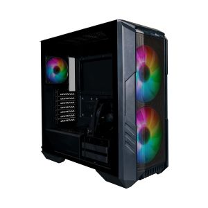 GABINETE COOLER MASTER HAF 500 E-ATX LATERAL VIDRO TEMPERADO 2 FANS ARGB 200MM PRETO  |  H500-KGNN-S00