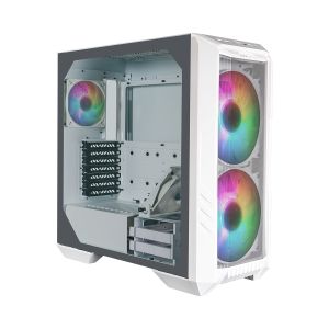 GABINETE COOLER MASTER HAF 500 E-ATX LATERAL VIDRO TEMPERADO 2 FANS ARGB 200MM BRANCO  |  H500-WGNN-S00