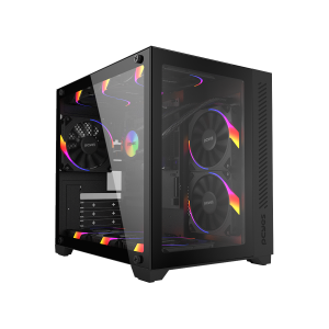 GABINETE GAMER PCYES FORCEFIELD BLACK VULCAN - GFFBVP