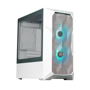 GABINETE COOLER MASTER TD300 MESH MICRO-ATX MINI TOWER LATERAL DE VIDRO TEMPERADO BRANCO  |  TD300-WGNN-S00