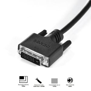 CABO DVI-D 24+1 PARA HDMI 2.0 PCYES - 2 METROS - PDHM20-2