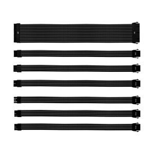 KIT CABO EXTENSÃO SLEEVED PARA FONTE COOLER MASTER PSU 30CM CAPA DE PVC PRETO  |  CMA-NEST16XXBK1-GL