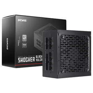 FONTE GAMER PCYES SHOCKER FULL MODULAR 500W 80 PLUS STANDARD - BLACK VULCAN - FM500WBV