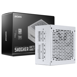 FONTE GAMER PCYES SHOCKER FULL MODULAR 500W 80 PLUS WHITE - WHITE GHOST - FM500WWG