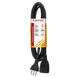 CABO PROLONGADOR 20A 2P+T 3 METROS PRETO 413