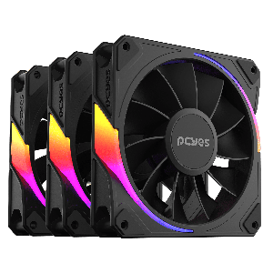 KIT COOLER FAN PARA GABINETE 3UN SANGUE FRIO 3 ARGB BLACK VULCAN REVERSE 120MM PCYES - K3ARGBSF3RVBR